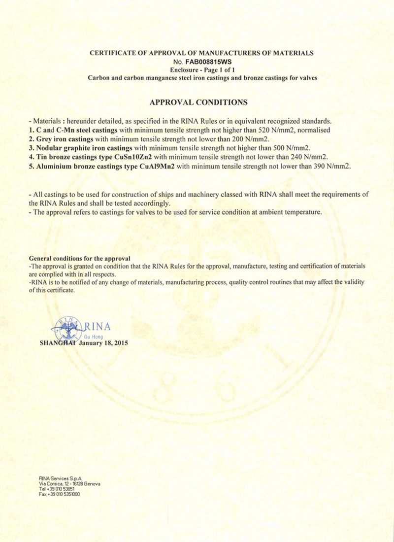 Rina accreditation certificate page2